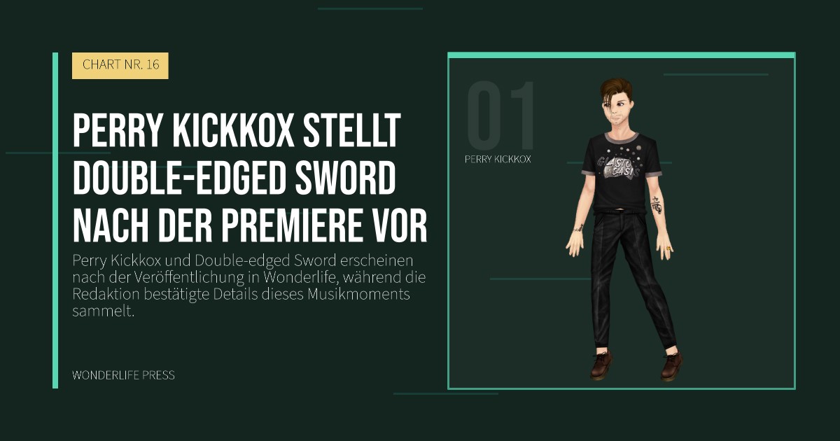 Wonderlife Press: Perry Kickkox stellt Double-edged Sword nach der Premiere vor. Künstlerporträt. CHART NR. 16.