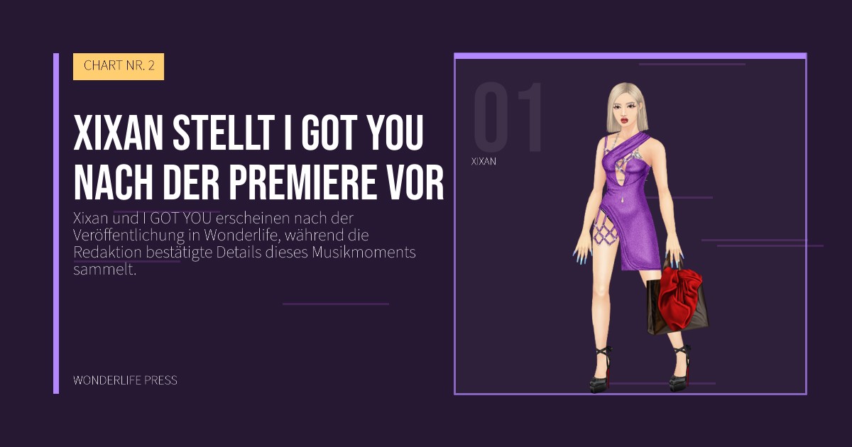 Wonderlife Press: Xixan stellt I GOT YOU nach der Premiere vor. Künstlerporträt. CHART NR. 2.
