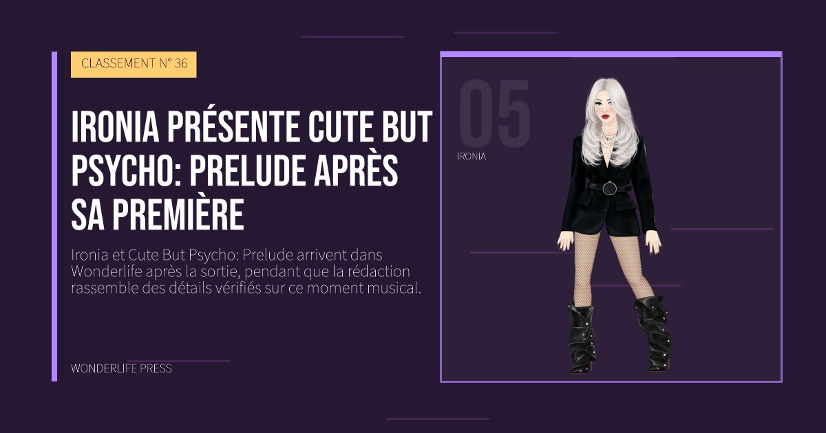 Wonderlife Press: Ironia présente Cute But Psycho: Prelude après sa première. portrait des artistes. CLASSEMENT N° 36.