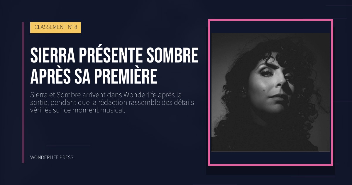 Wonderlife Press: Sierra présente Sombre après sa première. pochette de la sortie. CLASSEMENT N° 8.