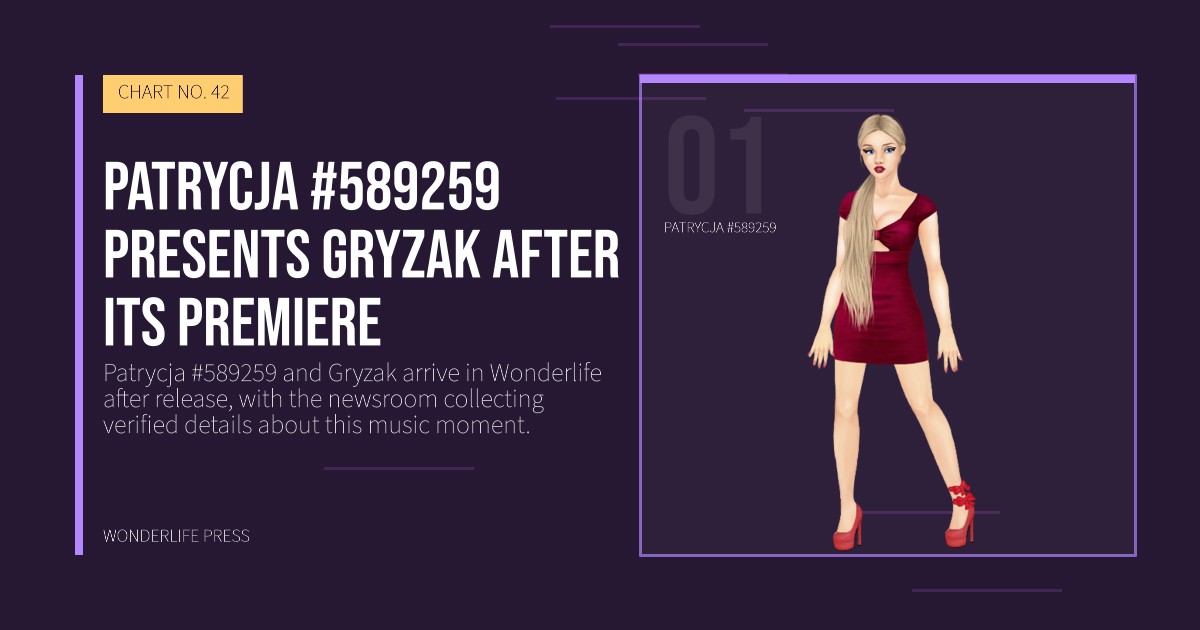 Wonderlife Press: Patrycja #589259 presents Gryzak after its premiere. artist portrait. CHART NO. 42.