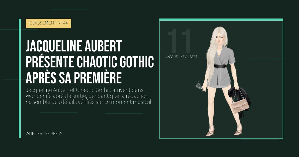 Wonderlife Press: Jacqueline Aubert présente Chaotic Gothic après sa première. portrait des artistes. CLASSEMENT N° 44.