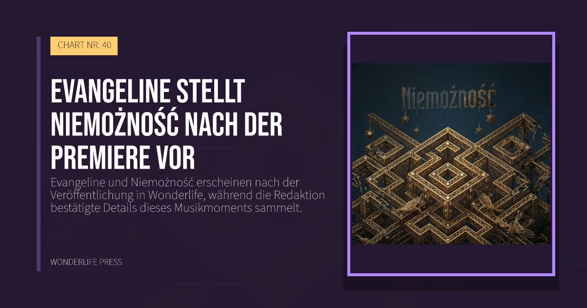 Wonderlife Press: Evangeline stellt Niemożność nach der Premiere vor. Veröffentlichungscover. CHART NR. 40.