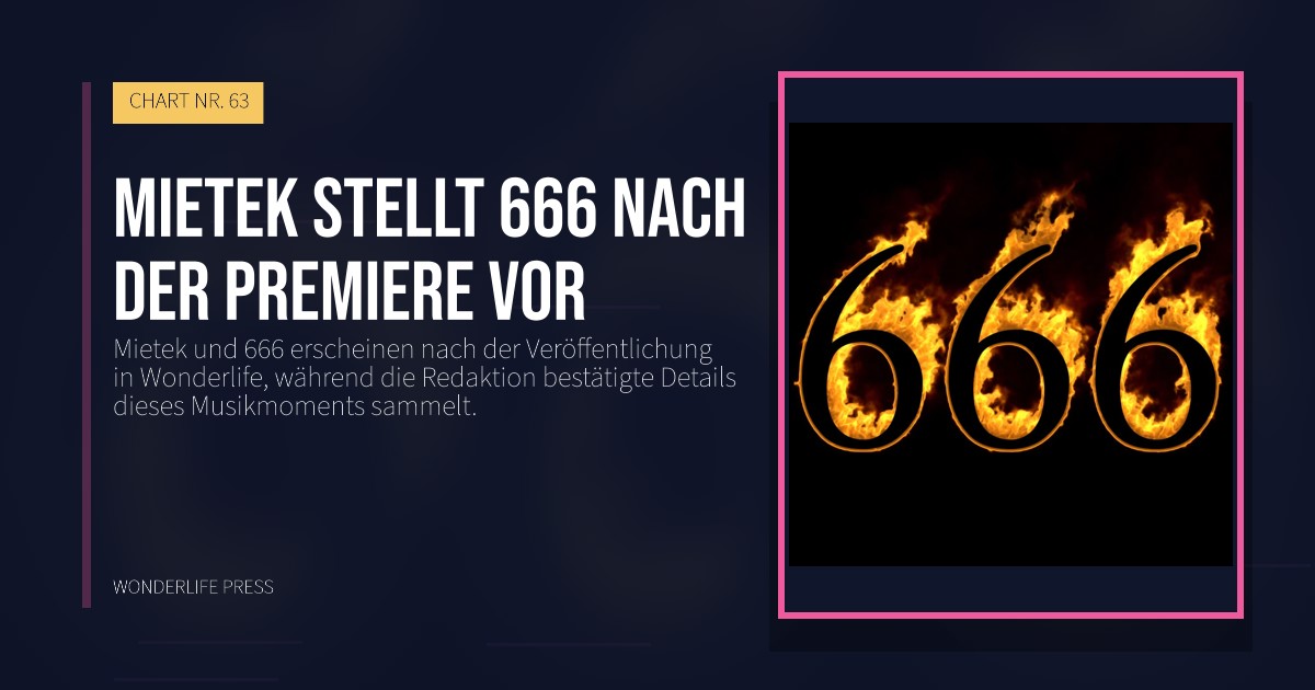 Wonderlife Press: Mietek stellt 666 nach der Premiere vor. Veröffentlichungscover. CHART NR. 63.