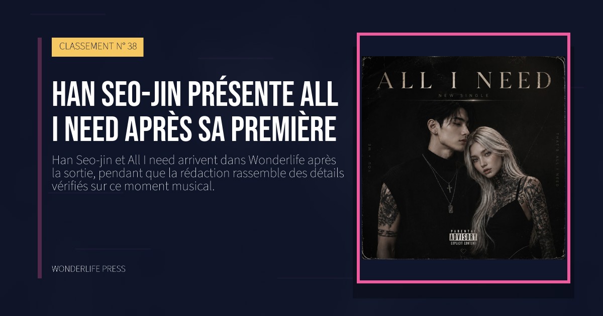 Wonderlife Press: Han Seo-jin présente All I need après sa première. pochette de la sortie. CLASSEMENT N° 38.