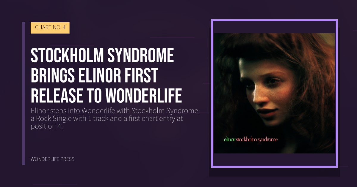 Wonderlife Press: Stockholm Syndrome brings Elinor first release to Wonderlife. release artwork. CHART NO. 4.