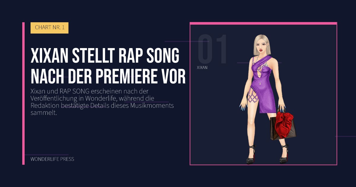 Wonderlife Press: Xixan stellt RAP SONG nach der Premiere vor. Künstlerporträt. CHART NR. 1.