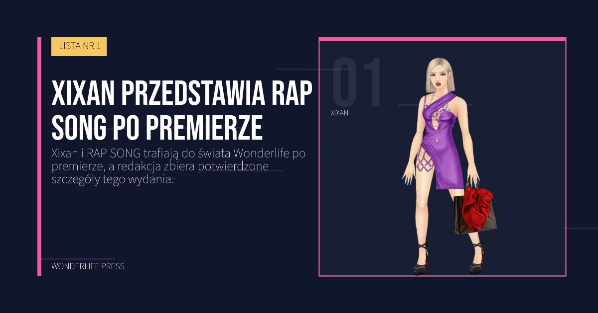 Wonderlife Press: Xixan przedstawia RAP SONG po premierze. portret artystów. LISTA NR 1.