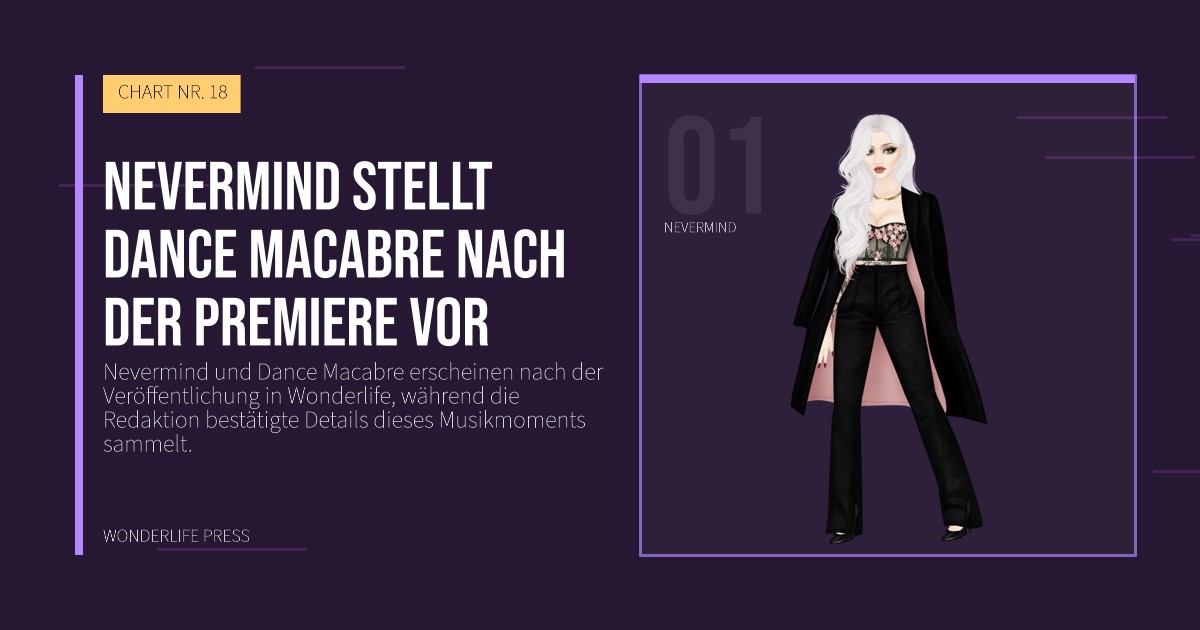 Wonderlife Press: Nevermind stellt Dance Macabre nach der Premiere vor. Künstlerporträt. CHART NR. 18.