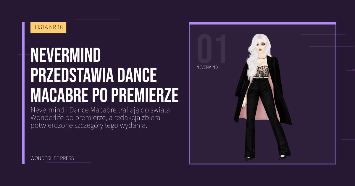 Wonderlife Press: Nevermind przedstawia Dance Macabre po premierze. portret artystów. LISTA NR 18.