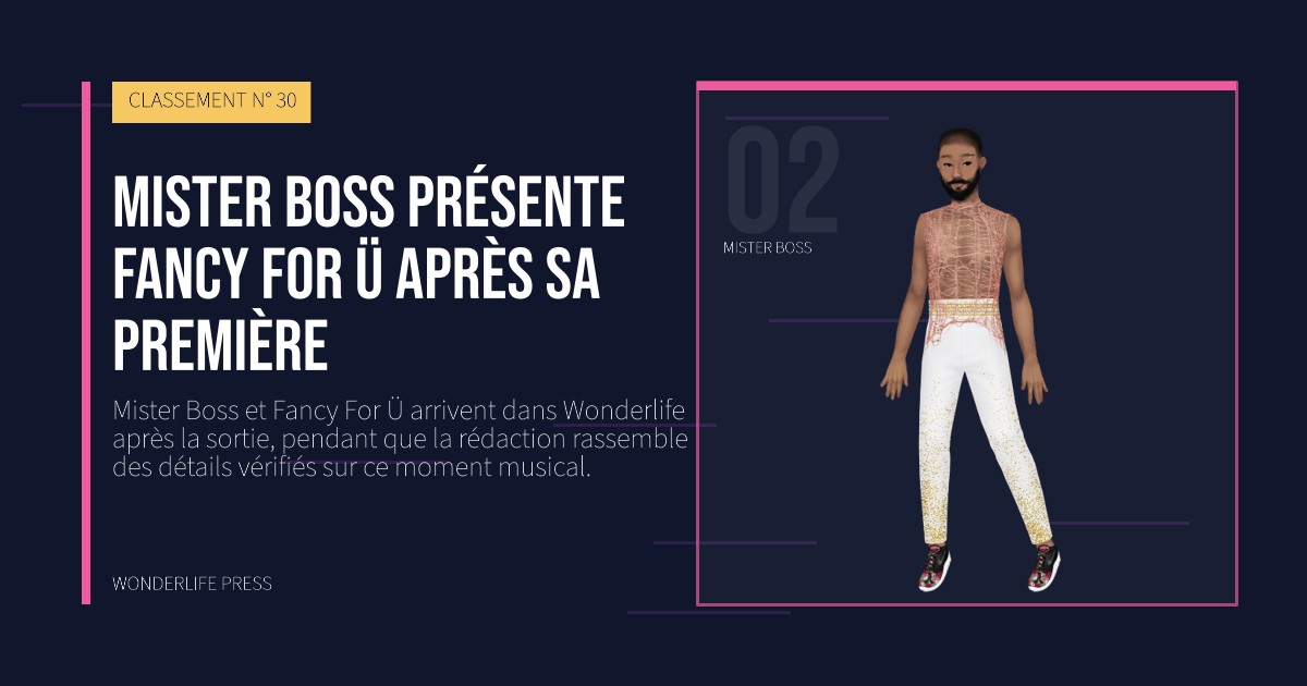 Wonderlife Press: Mister Boss présente Fancy For Ü après sa première. portrait des artistes. CLASSEMENT N° 30.