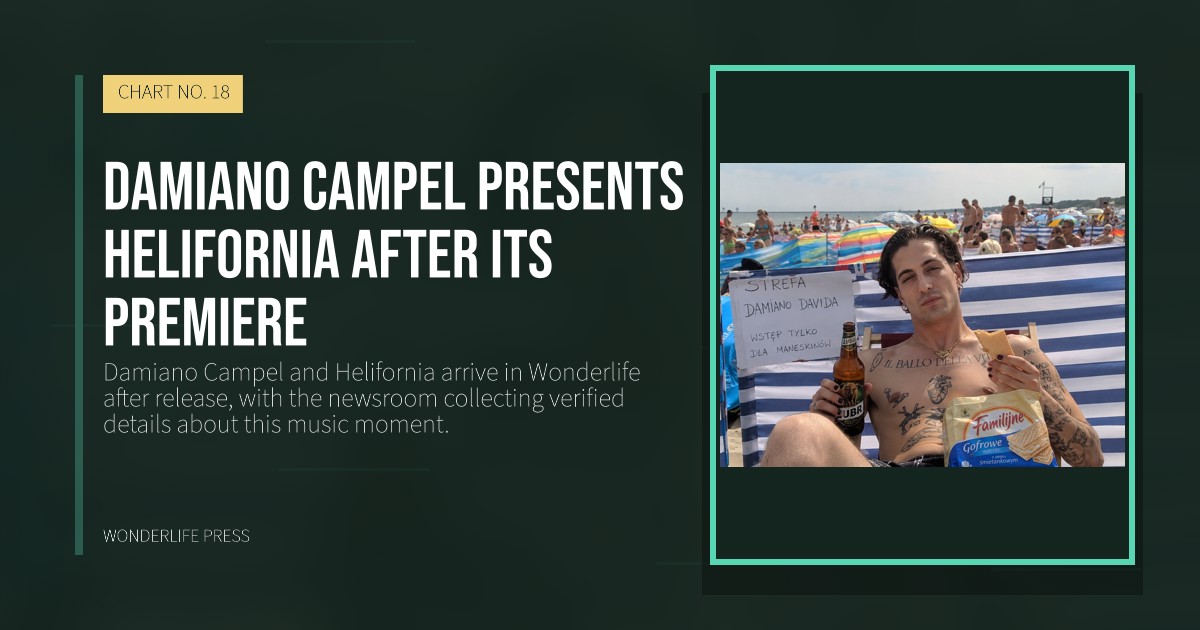 Wonderlife Press: Damiano Campel presents Helifornia after its premiere. release artwork. CHART NO. 18.