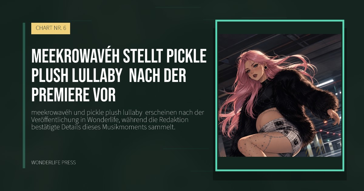 Wonderlife Press: meekrowavéh stellt pickle plush lullaby  nach der Premiere vor. Veröffentlichungscover. CHART NR. 6.