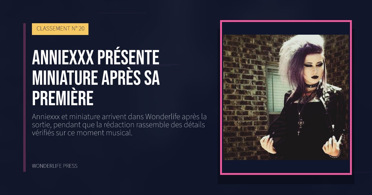 Wonderlife Press: Anniexxx présente miniature après sa première. pochette de la sortie. CLASSEMENT N° 20.