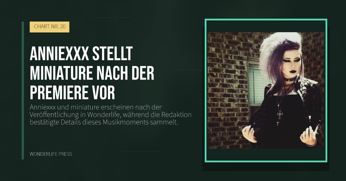 Wonderlife Press: Anniexxx stellt miniature nach der Premiere vor. Veröffentlichungscover. CHART NR. 20.