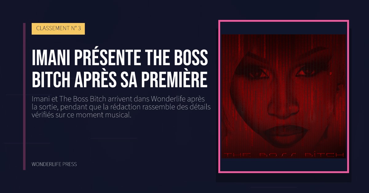Wonderlife Press: Imani présente The Boss Bitch après sa première. pochette de la sortie. CLASSEMENT N° 3.