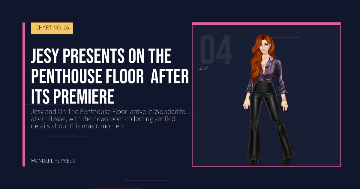 Wonderlife Press: Jesy presents On The Penthouse Floor  after its premiere. artist portrait. CHART NO. 16.