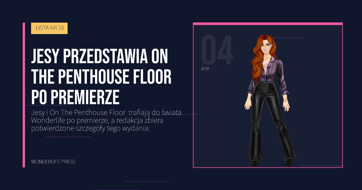 Wonderlife Press: Jesy przedstawia On The Penthouse Floor  po premierze. portret artystów. LISTA NR 16.