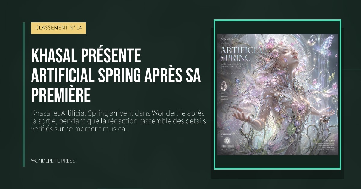 Wonderlife Press: Khasal présente Artificial Spring après sa première. pochette de la sortie. CLASSEMENT N° 14.