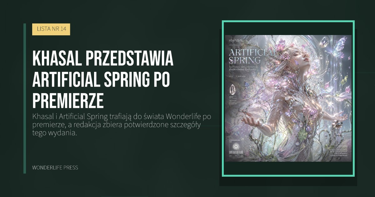 Wonderlife Press: Khasal przedstawia Artificial Spring po premierze. okładka wydawnictwa. LISTA NR 14.