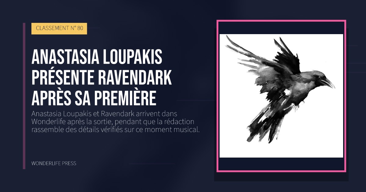 Wonderlife Press: Anastasia Loupakis présente Ravendark après sa première. pochette de la sortie. CLASSEMENT N° 80.