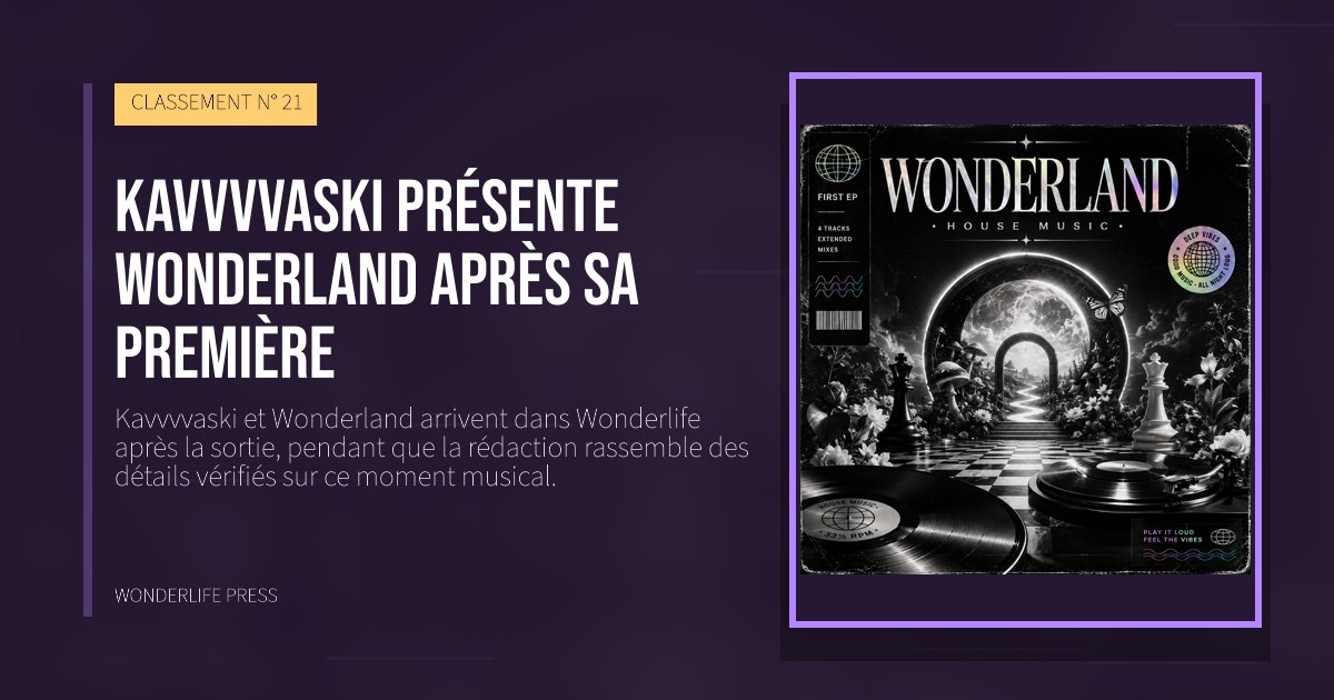 Wonderlife Press: Kavvvvaski présente Wonderland après sa première. pochette de la sortie. CLASSEMENT N° 21.