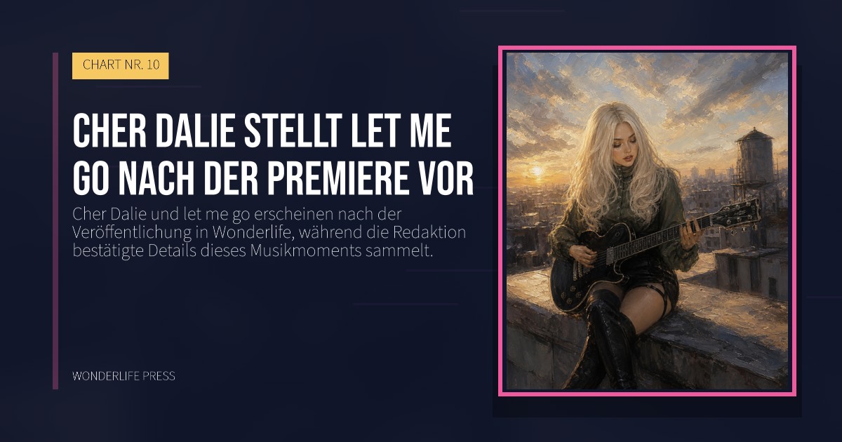 Wonderlife Press: Cher Dalie stellt let me go nach der Premiere vor. Veröffentlichungscover. CHART NR. 10.