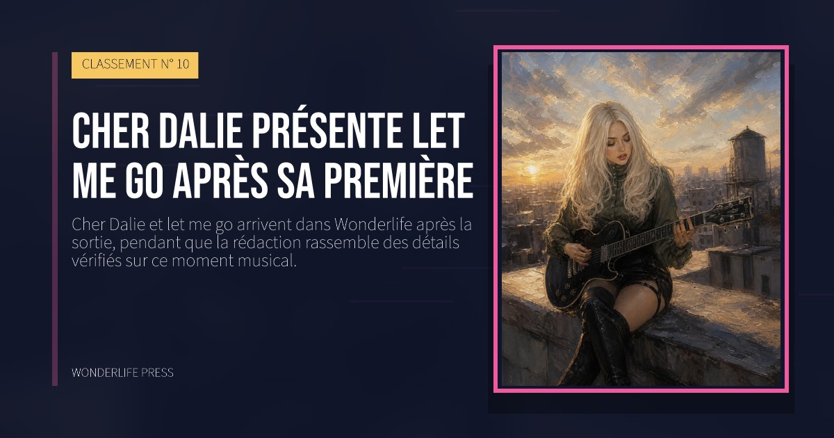 Wonderlife Press: Cher Dalie présente let me go après sa première. pochette de la sortie. CLASSEMENT N° 10.