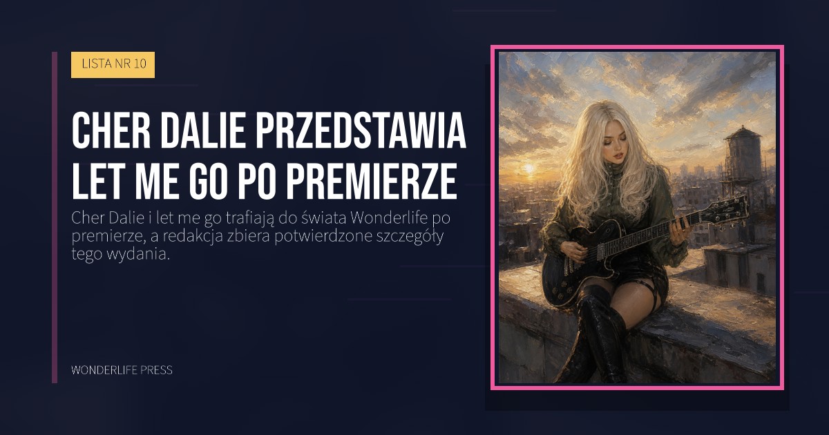 Wonderlife Press: Cher Dalie przedstawia let me go po premierze. okładka wydawnictwa. LISTA NR 10.