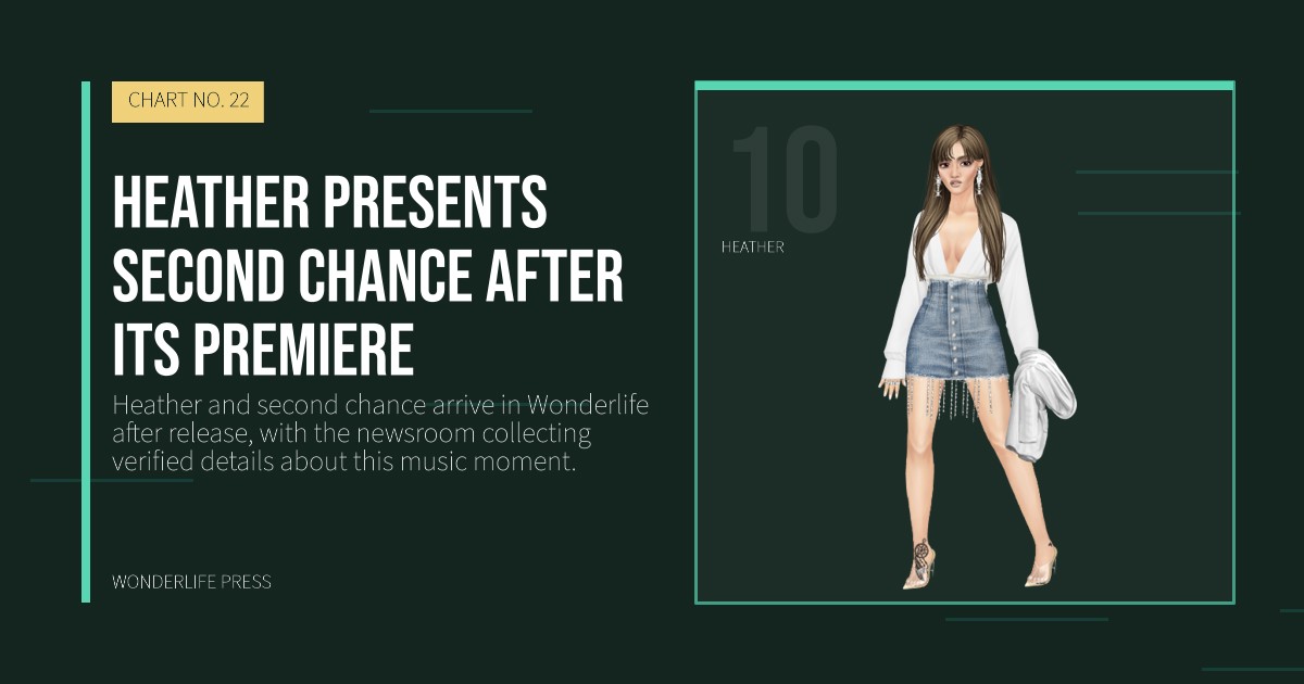 Wonderlife Press: Heather presents second chance after its premiere. artist portrait. CHART NO. 22.