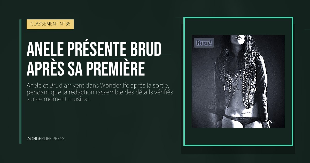 Wonderlife Press: Anele présente Brud après sa première. pochette de la sortie. CLASSEMENT N° 35.