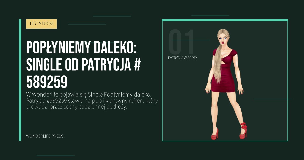 Wonderlife Press: Popłyniemy daleko: Single od Patrycja #589259. portret artystów. LISTA NR 38.