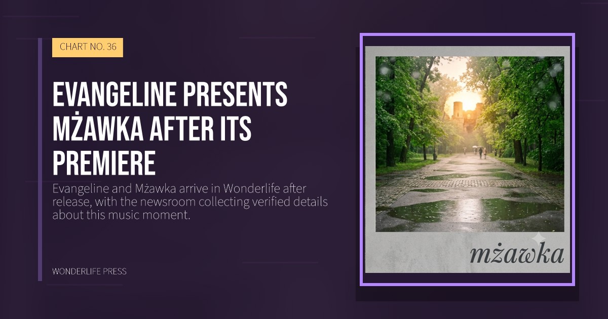 Wonderlife Press: Evangeline presents Mżawka after its premiere. release artwork. CHART NO. 36.
