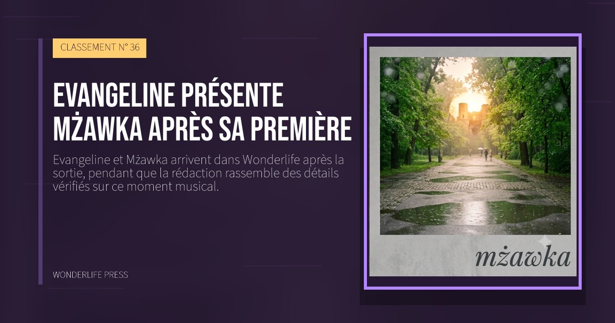 Wonderlife Press: Evangeline présente Mżawka après sa première. pochette de la sortie. CLASSEMENT N° 36.