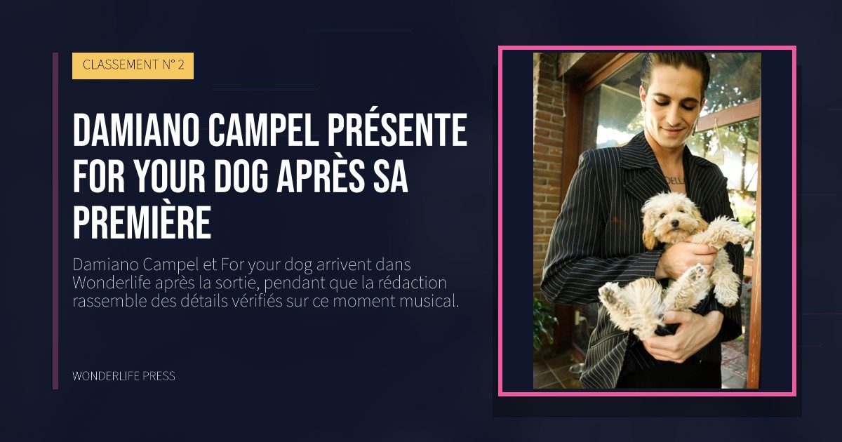 Wonderlife Press: Damiano Campel présente For your dog après sa première. pochette de la sortie. CLASSEMENT N° 2.
