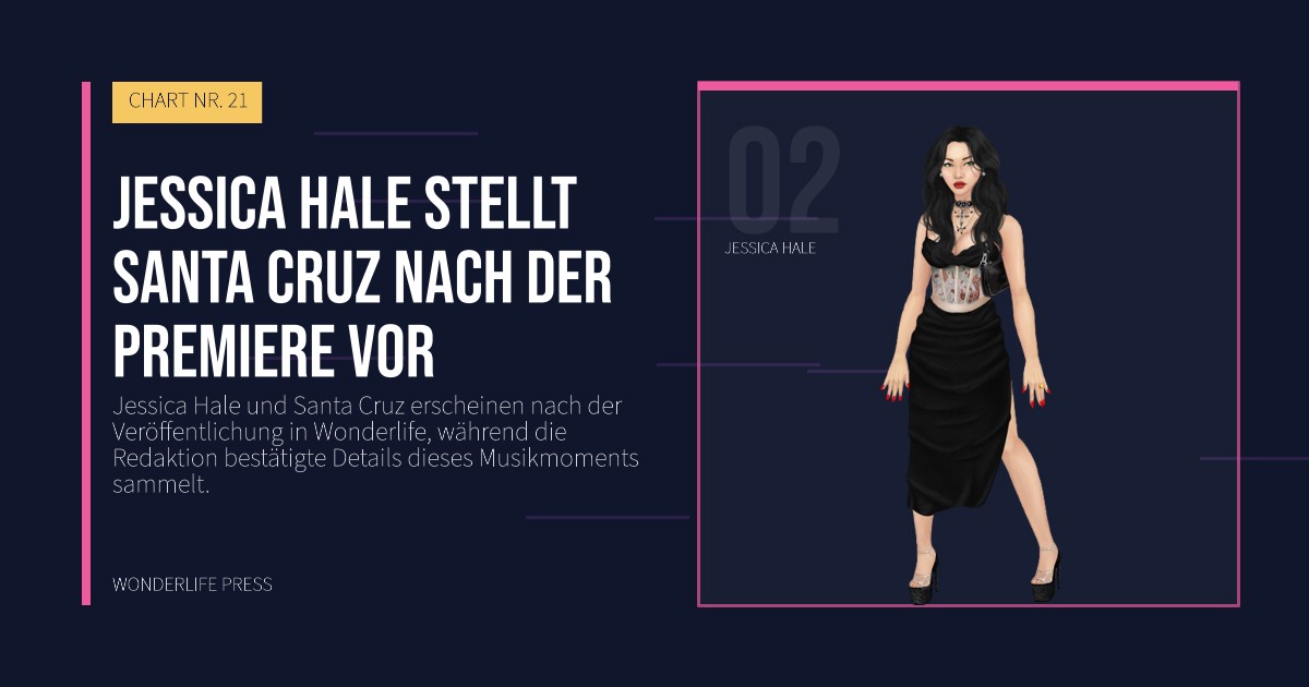 Wonderlife Press: Jessica Hale stellt Santa Cruz nach der Premiere vor. Künstlerporträt. CHART NR. 21.