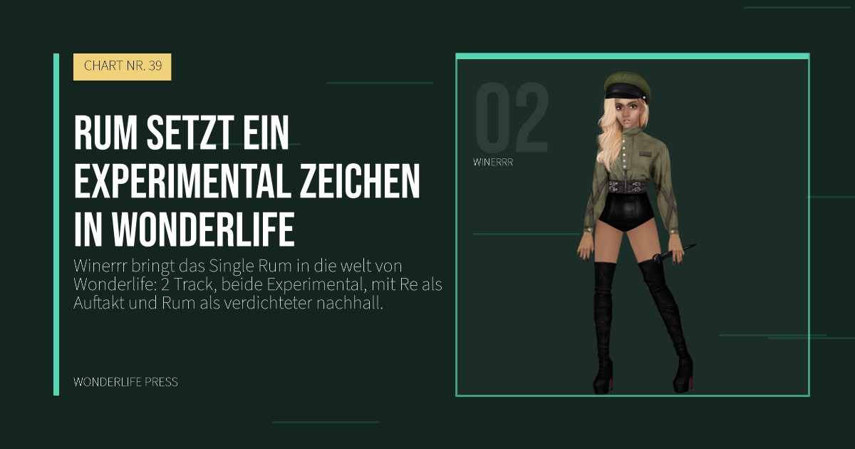 Wonderlife Press: Rum setzt ein experimental zeichen in Wonderlife. Künstlerporträt. CHART NR. 39.