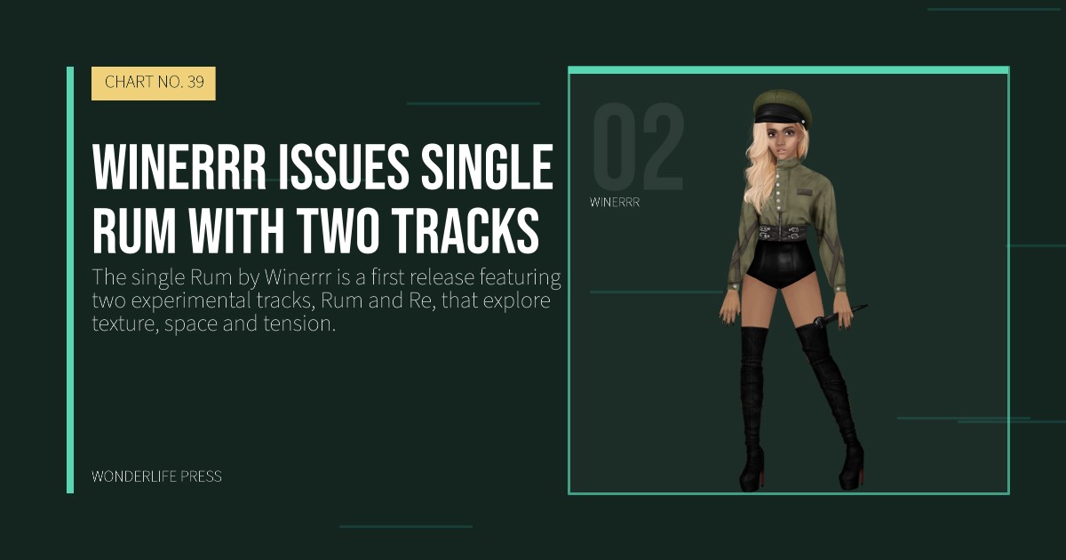 Wonderlife Press: Winerrr issues single Rum with two tracks. artist portrait. CHART NO. 39.
