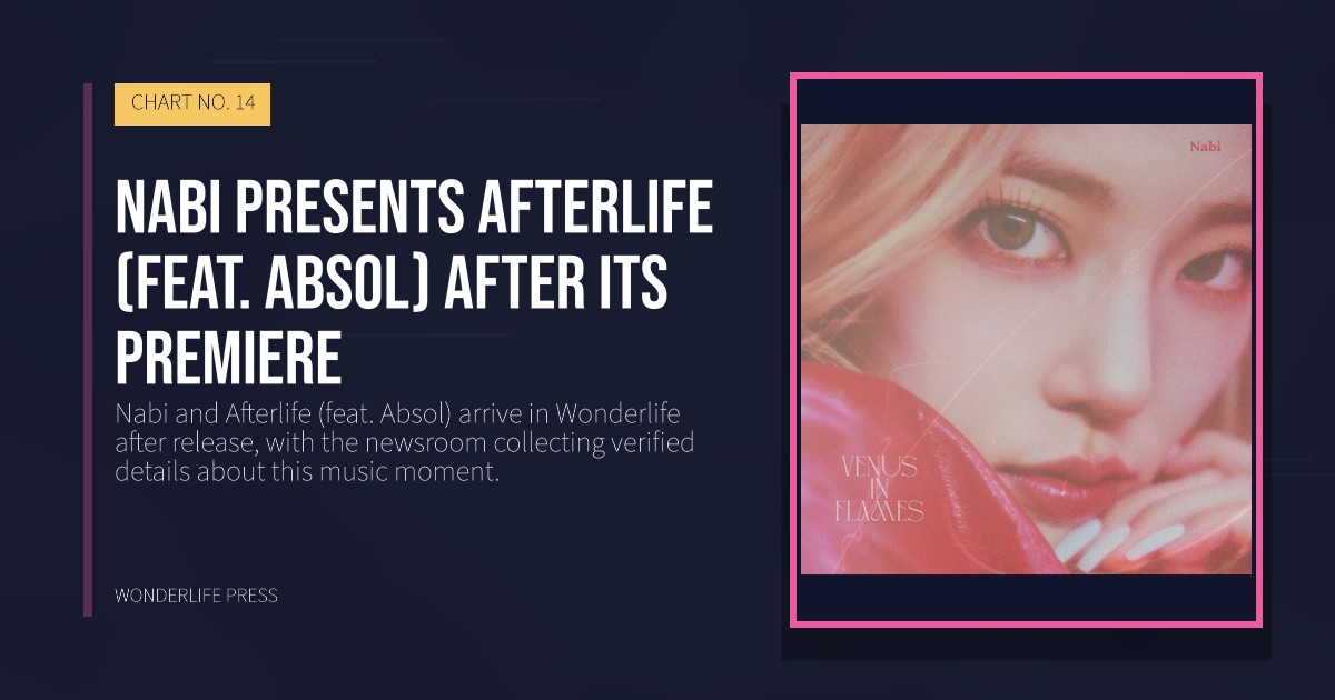 Wonderlife Press: Nabi presents Afterlife (feat. Absol) after its premiere. release artwork. CHART NO. 14.