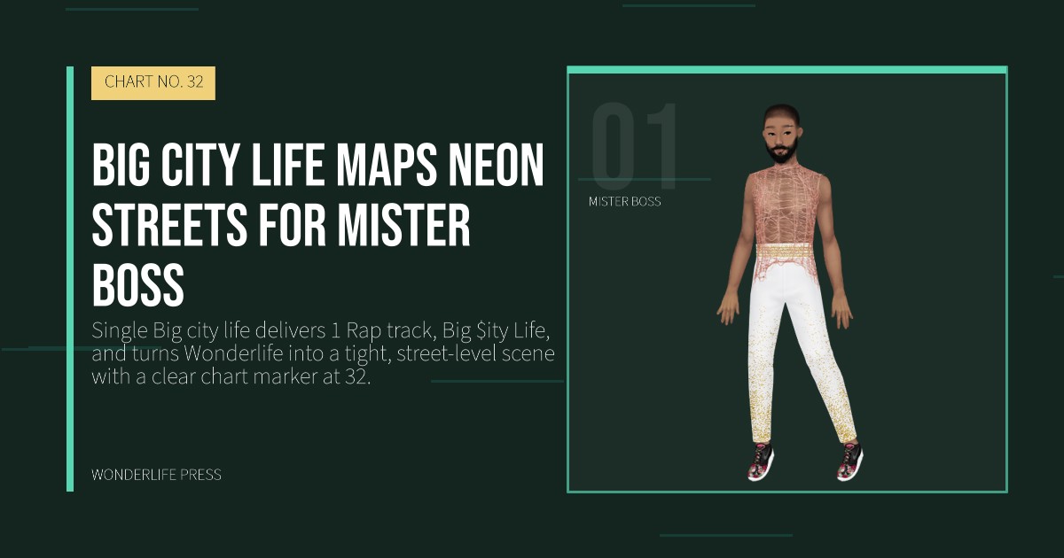 Wonderlife Press: Big city life maps neon streets for Mister Boss. artist portrait. CHART NO. 32.