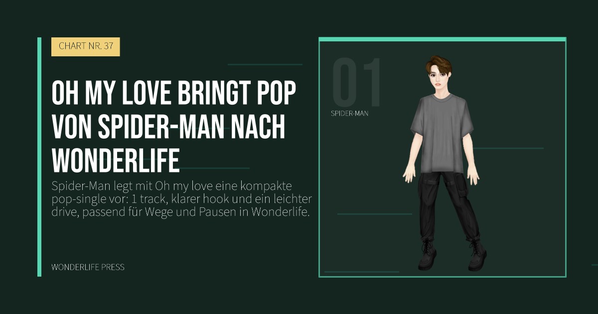 Wonderlife Press: Oh my love bringt pop von Spider-Man nach Wonderlife. Künstlerporträt. CHART NR. 37.