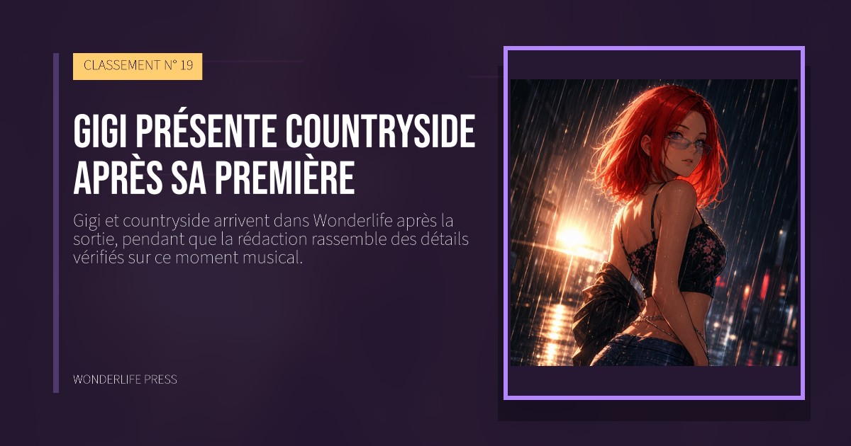 Wonderlife Press: Gigi présente countryside après sa première. pochette de la sortie. CLASSEMENT N° 19.