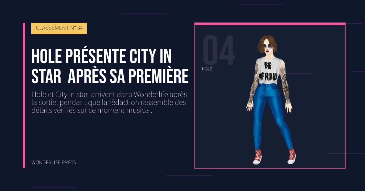 Wonderlife Press: Hole présente City in star  après sa première. portrait des artistes. CLASSEMENT N° 34.