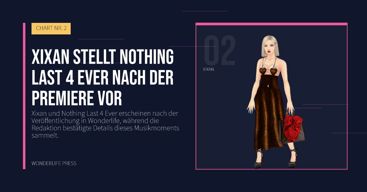 Wonderlife Press: Xixan stellt Nothing Last 4 Ever nach der Premiere vor. Künstlerporträt. CHART NR. 2.