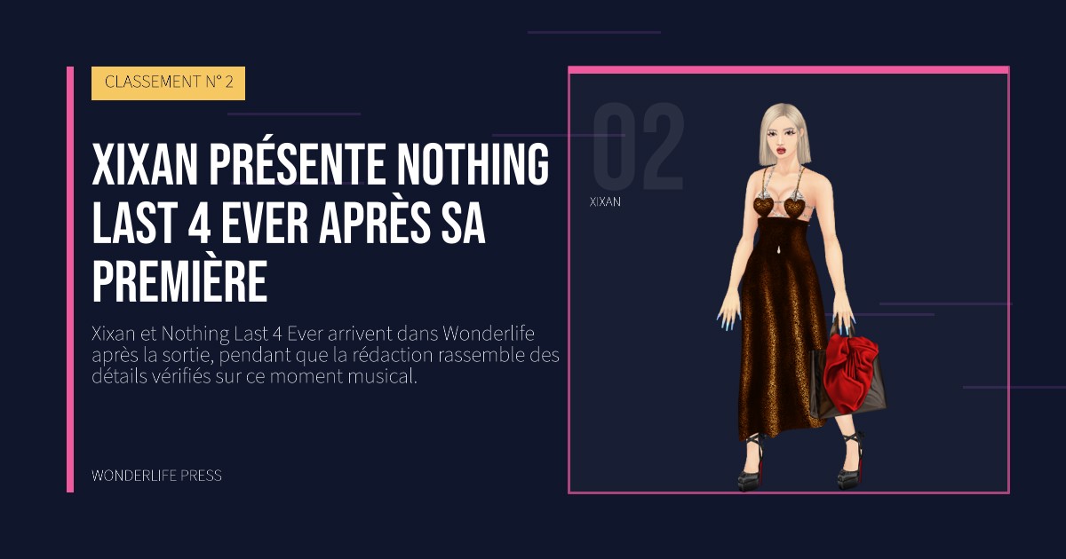 Wonderlife Press: Xixan présente Nothing Last 4 Ever après sa première. portrait des artistes. CLASSEMENT N° 2.