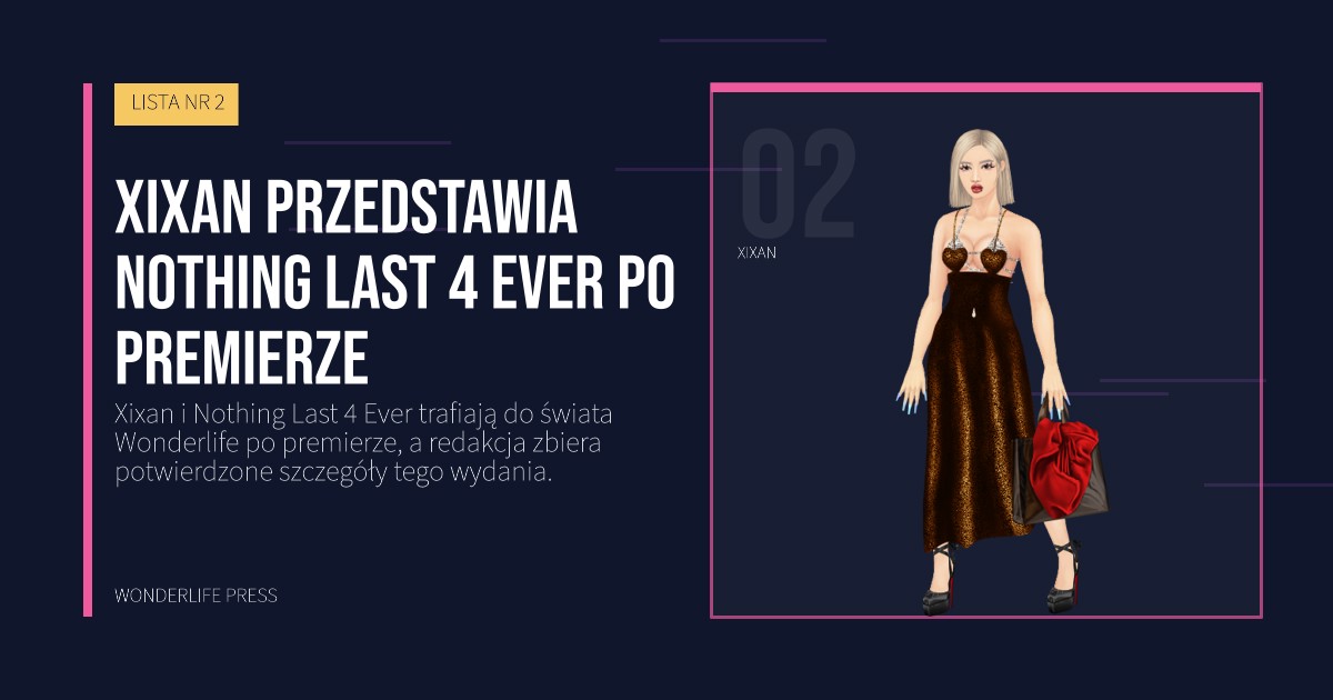 Wonderlife Press: Xixan przedstawia Nothing Last 4 Ever po premierze. portret artystów. LISTA NR 2.