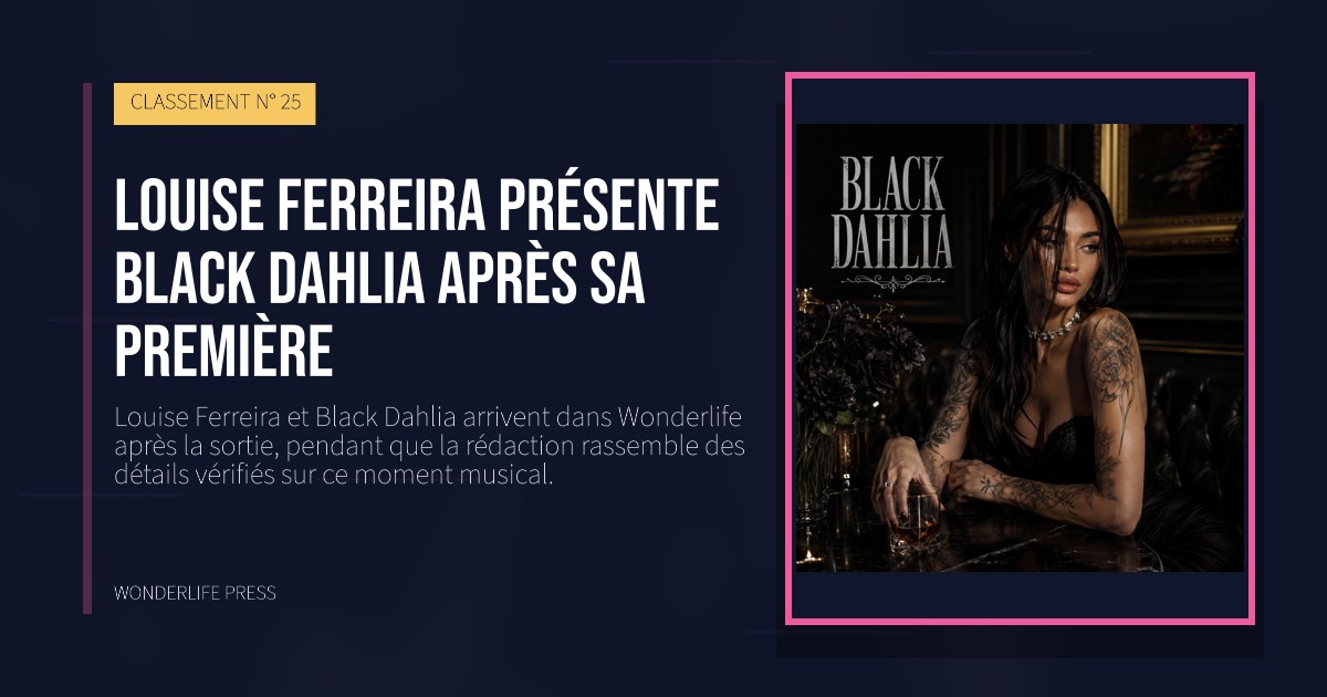 Wonderlife Press: Louise Ferreira présente Black Dahlia après sa première. pochette de la sortie. CLASSEMENT N° 25.