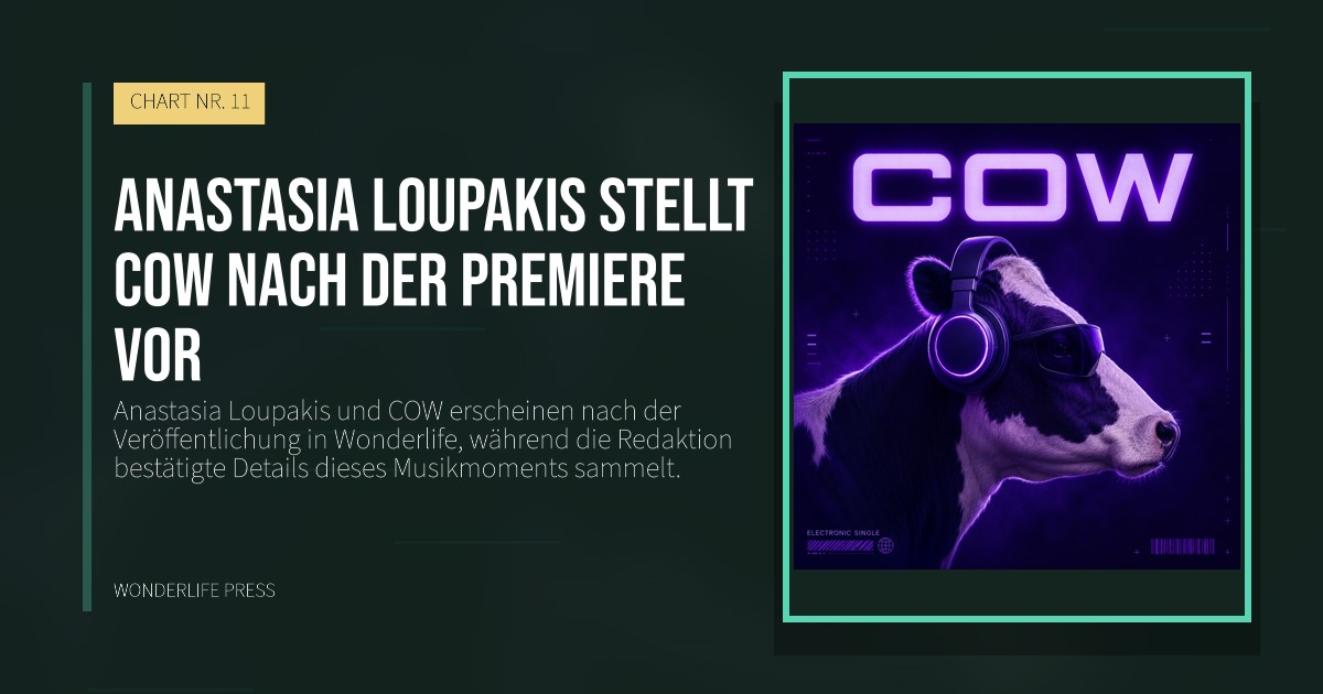 Wonderlife Press: Anastasia Loupakis stellt COW nach der Premiere vor. Veröffentlichungscover. CHART NR. 11.
