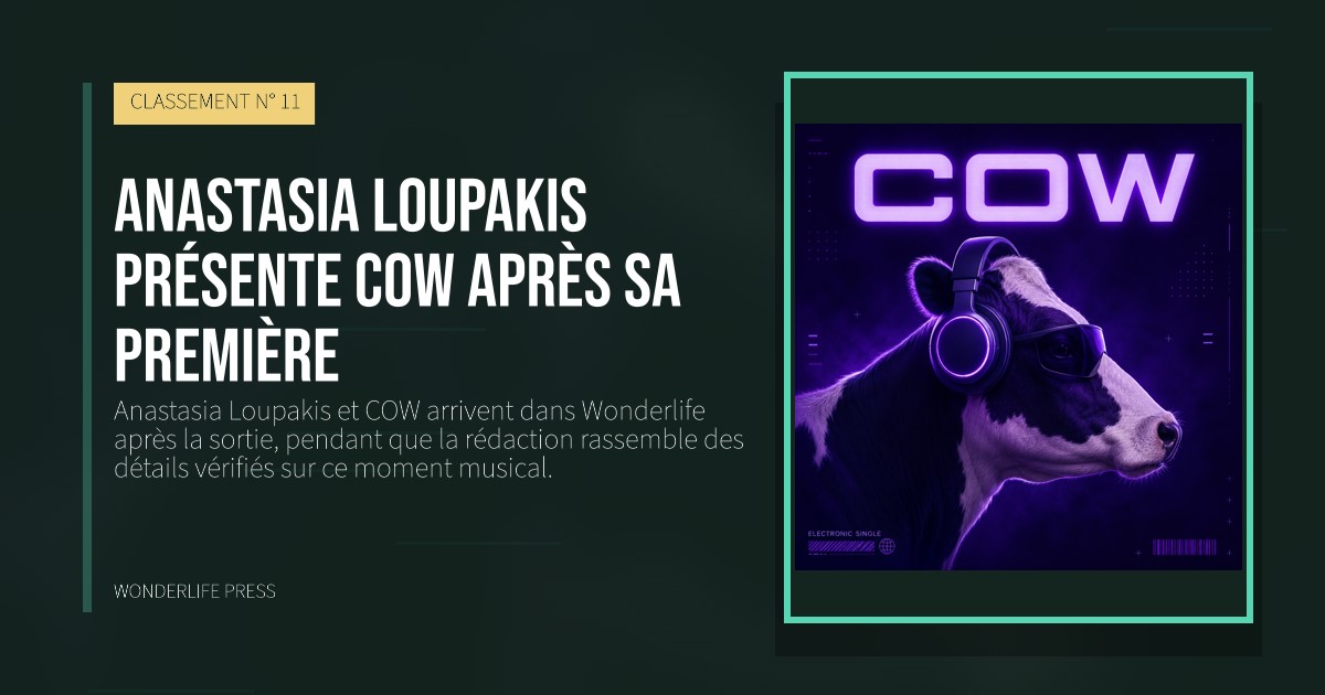 Wonderlife Press: Anastasia Loupakis présente COW après sa première. pochette de la sortie. CLASSEMENT N° 11.