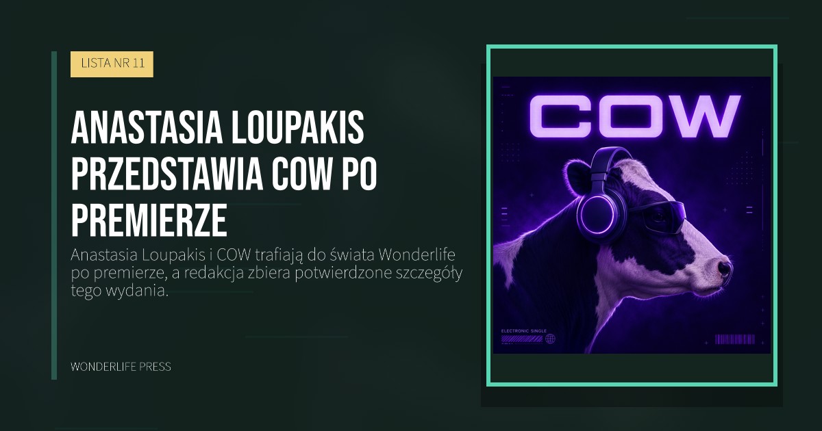 Wonderlife Press: Anastasia Loupakis przedstawia COW po premierze. okładka wydawnictwa. LISTA NR 11.